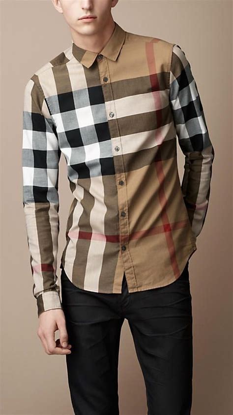 burberry shirt collar trim pale pink men|burberry plaid shirt men's.